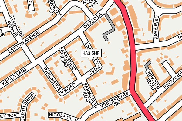 HA3 5HF map - OS OpenMap – Local (Ordnance Survey)