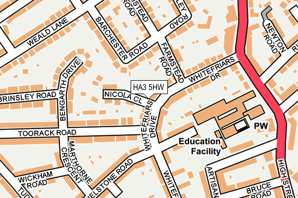 HA3 5HW map - OS OpenMap – Local (Ordnance Survey)