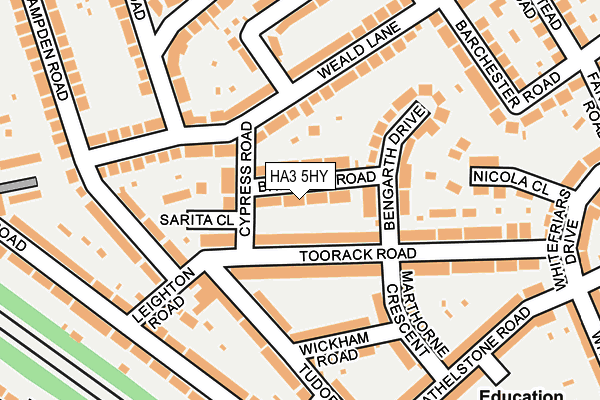 HA3 5HY map - OS OpenMap – Local (Ordnance Survey)