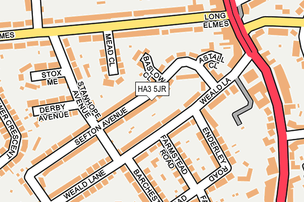 HA3 5JR map - OS OpenMap – Local (Ordnance Survey)