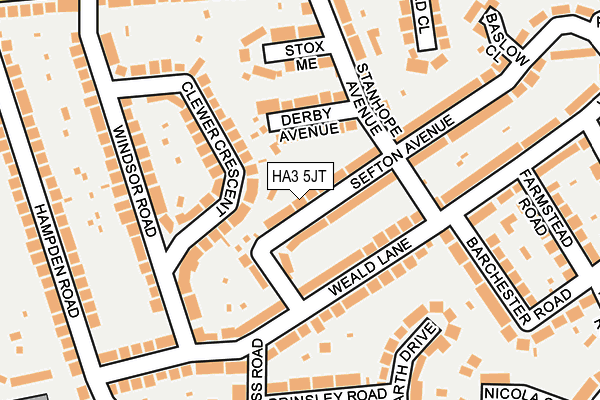 HA3 5JT map - OS OpenMap – Local (Ordnance Survey)