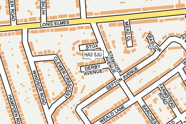 HA3 5JU map - OS OpenMap – Local (Ordnance Survey)