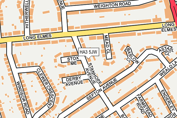 HA3 5JW map - OS OpenMap – Local (Ordnance Survey)