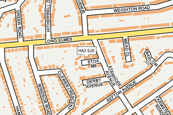 HA3 5JX map - OS OpenMap – Local (Ordnance Survey)