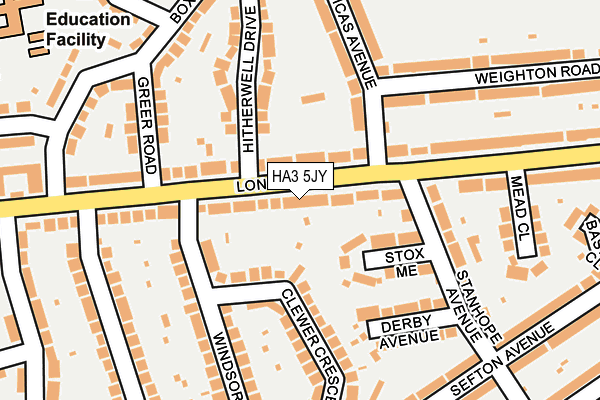 HA3 5JY map - OS OpenMap – Local (Ordnance Survey)