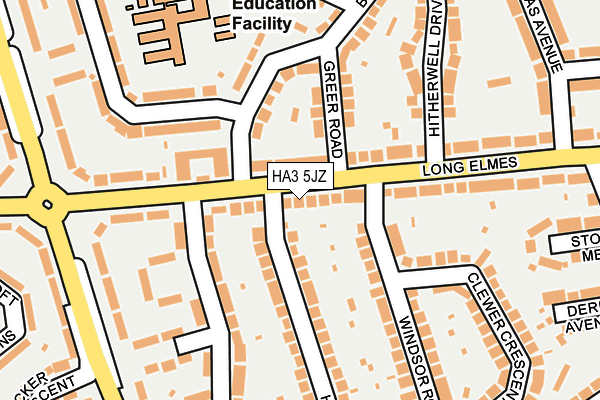 HA3 5JZ map - OS OpenMap – Local (Ordnance Survey)