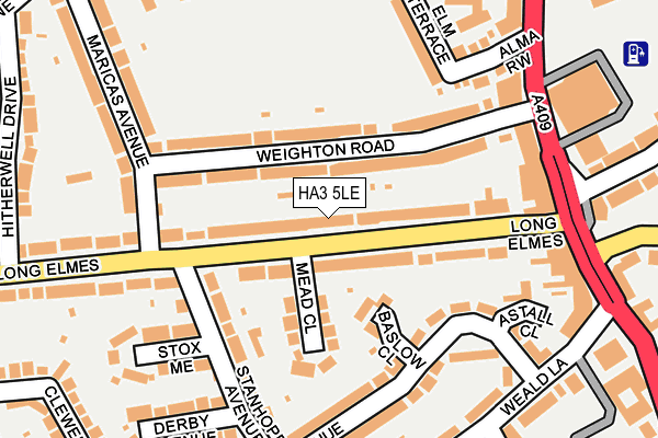 HA3 5LE map - OS OpenMap – Local (Ordnance Survey)