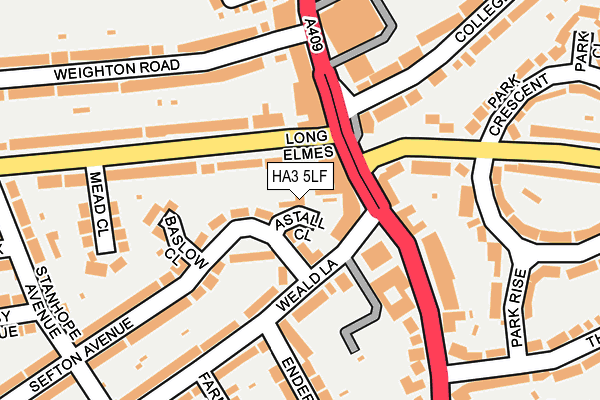 HA3 5LF map - OS OpenMap – Local (Ordnance Survey)