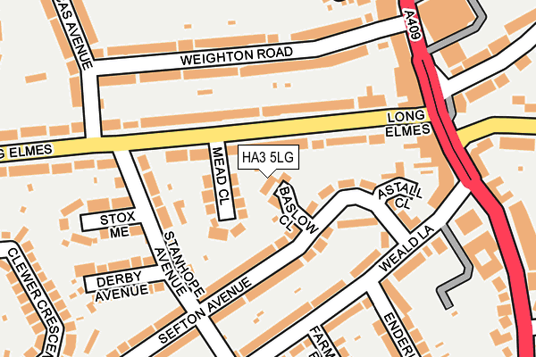 HA3 5LG map - OS OpenMap – Local (Ordnance Survey)