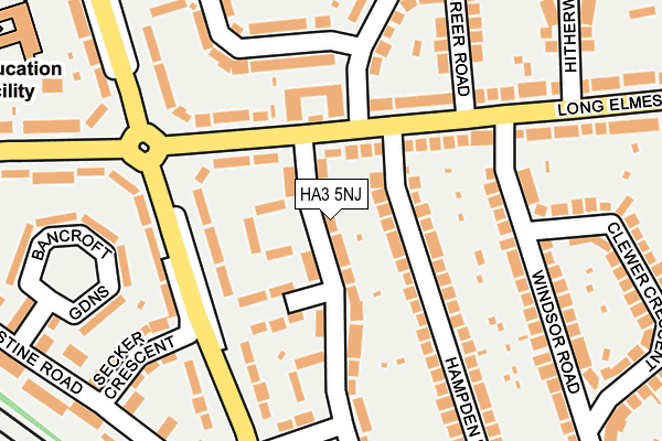 HA3 5NJ map - OS OpenMap – Local (Ordnance Survey)