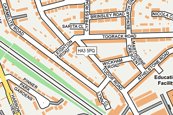 HA3 5PQ map - OS OpenMap – Local (Ordnance Survey)