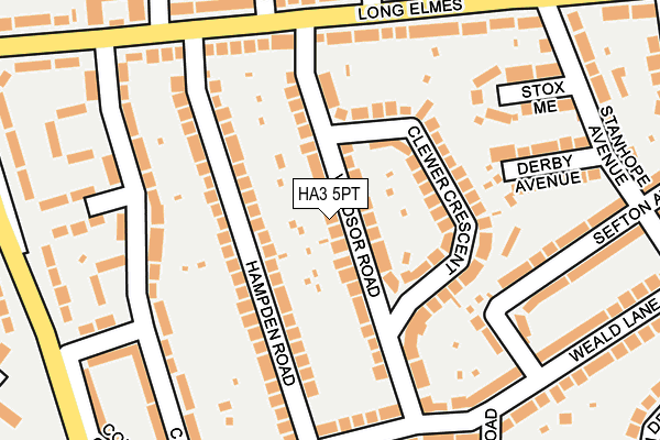 HA3 5PT map - OS OpenMap – Local (Ordnance Survey)