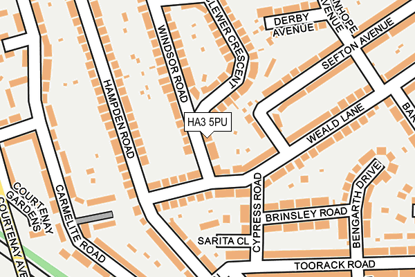 HA3 5PU map - OS OpenMap – Local (Ordnance Survey)