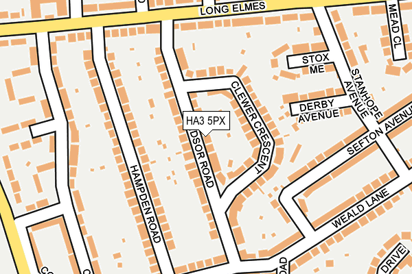 HA3 5PX map - OS OpenMap – Local (Ordnance Survey)