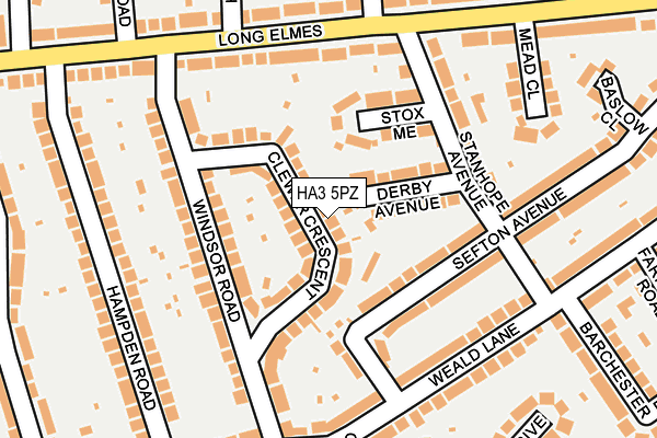 HA3 5PZ map - OS OpenMap – Local (Ordnance Survey)