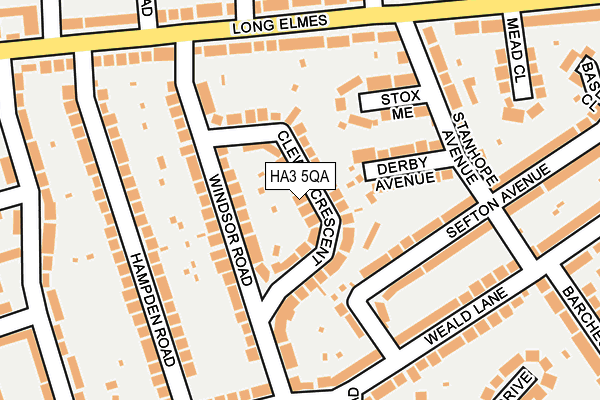 HA3 5QA map - OS OpenMap – Local (Ordnance Survey)