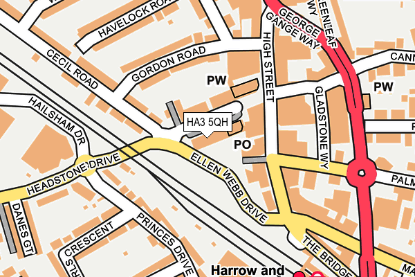 HA3 5QH map - OS OpenMap – Local (Ordnance Survey)