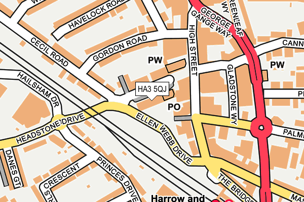 HA3 5QJ map - OS OpenMap – Local (Ordnance Survey)
