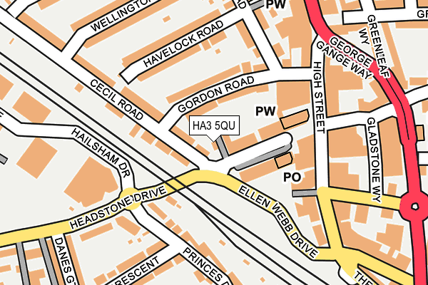 HA3 5QU map - OS OpenMap – Local (Ordnance Survey)