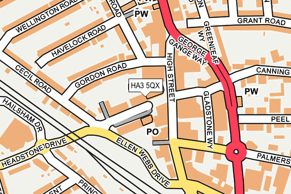 HA3 5QX map - OS OpenMap – Local (Ordnance Survey)