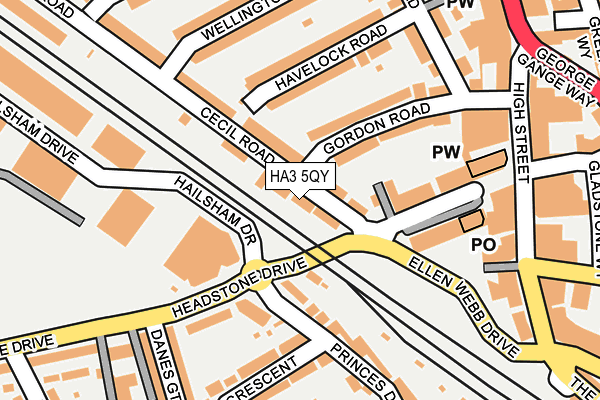 HA3 5QY map - OS OpenMap – Local (Ordnance Survey)