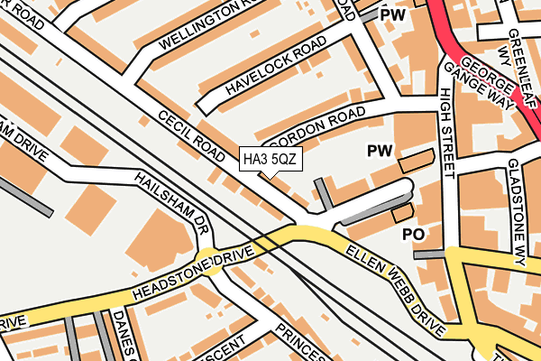 HA3 5QZ map - OS OpenMap – Local (Ordnance Survey)