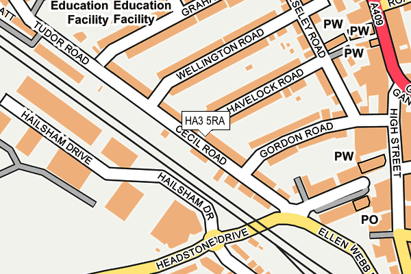 HA3 5RA map - OS OpenMap – Local (Ordnance Survey)