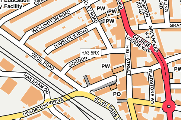 HA3 5RX map - OS OpenMap – Local (Ordnance Survey)