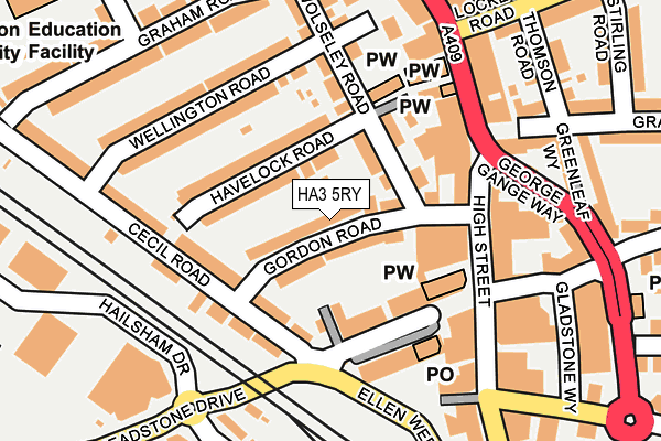 HA3 5RY map - OS OpenMap – Local (Ordnance Survey)