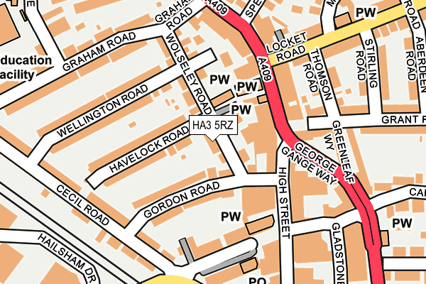 HA3 5RZ map - OS OpenMap – Local (Ordnance Survey)