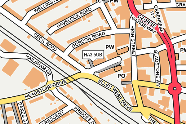 HA3 5UB map - OS OpenMap – Local (Ordnance Survey)