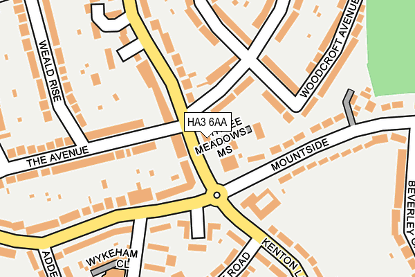 HA3 6AA map - OS OpenMap – Local (Ordnance Survey)