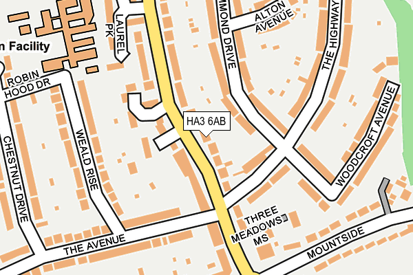 HA3 6AB map - OS OpenMap – Local (Ordnance Survey)