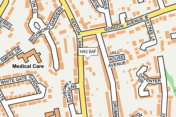 HA3 6AF map - OS OpenMap – Local (Ordnance Survey)