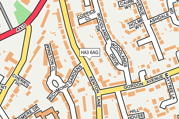 HA3 6AG map - OS OpenMap – Local (Ordnance Survey)