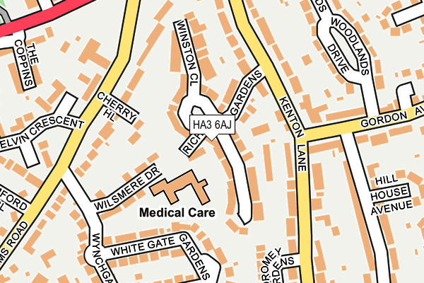 HA3 6AJ map - OS OpenMap – Local (Ordnance Survey)