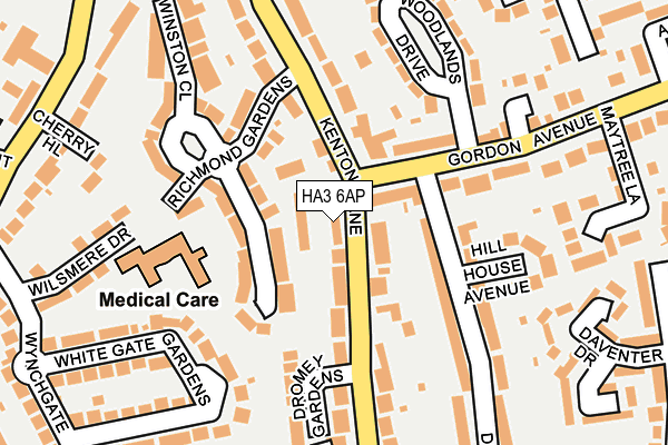 HA3 6AP map - OS OpenMap – Local (Ordnance Survey)