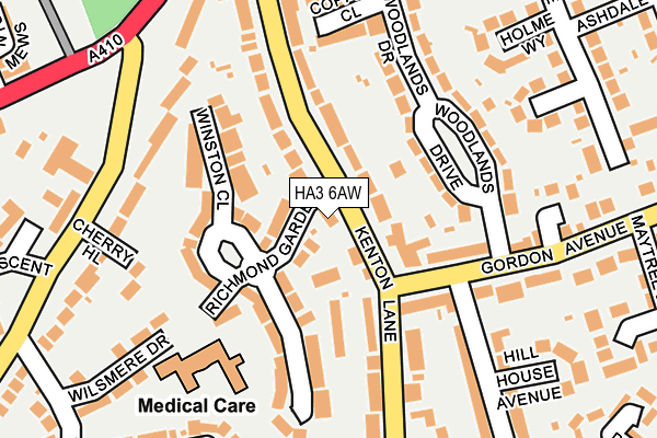 HA3 6AW map - OS OpenMap – Local (Ordnance Survey)