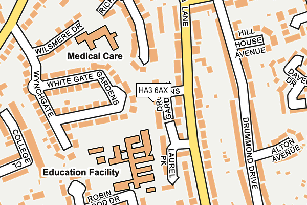 HA3 6AX map - OS OpenMap – Local (Ordnance Survey)