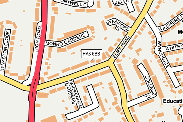 HA3 6BB map - OS OpenMap – Local (Ordnance Survey)