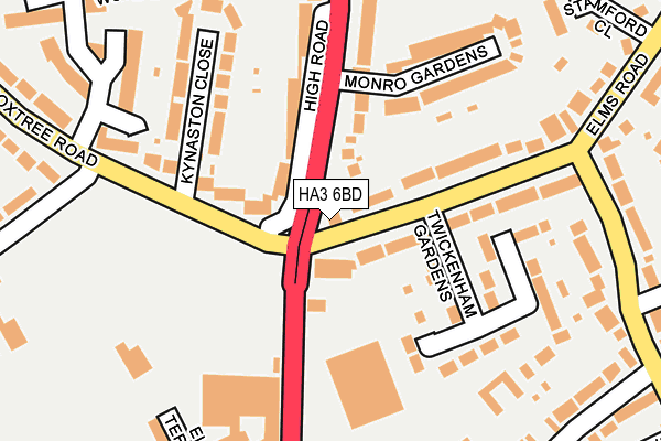 HA3 6BD map - OS OpenMap – Local (Ordnance Survey)