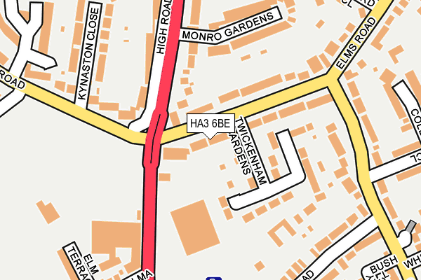 HA3 6BE map - OS OpenMap – Local (Ordnance Survey)