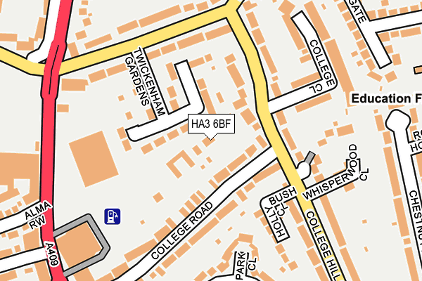 HA3 6BF map - OS OpenMap – Local (Ordnance Survey)