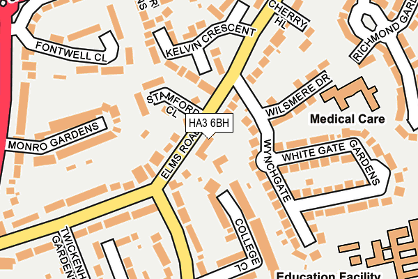 HA3 6BH map - OS OpenMap – Local (Ordnance Survey)