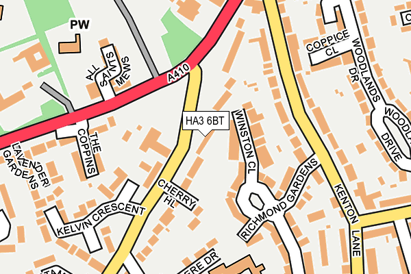 HA3 6BT map - OS OpenMap – Local (Ordnance Survey)