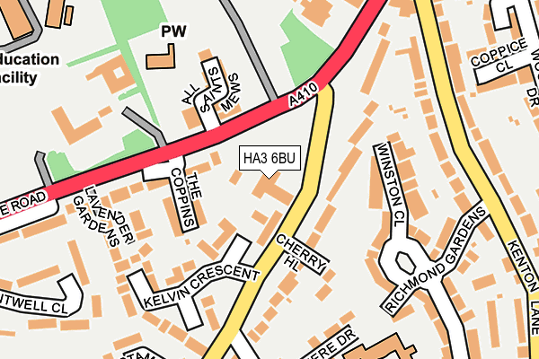 HA3 6BU map - OS OpenMap – Local (Ordnance Survey)
