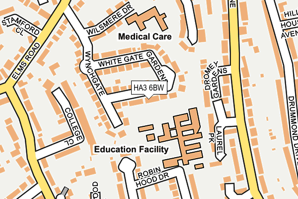 HA3 6BW map - OS OpenMap – Local (Ordnance Survey)