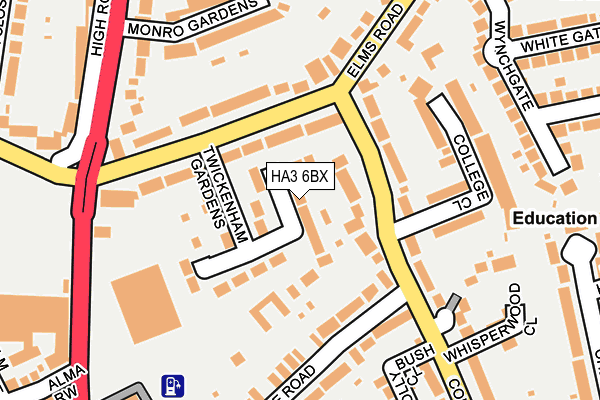 HA3 6BX map - OS OpenMap – Local (Ordnance Survey)