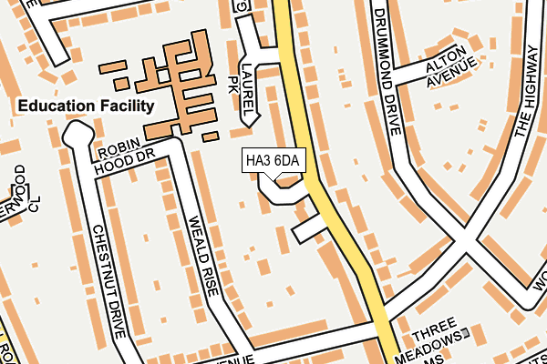 HA3 6DA map - OS OpenMap – Local (Ordnance Survey)
