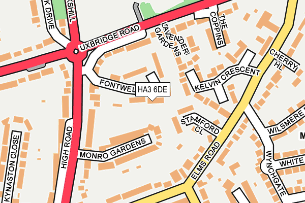 HA3 6DE map - OS OpenMap – Local (Ordnance Survey)